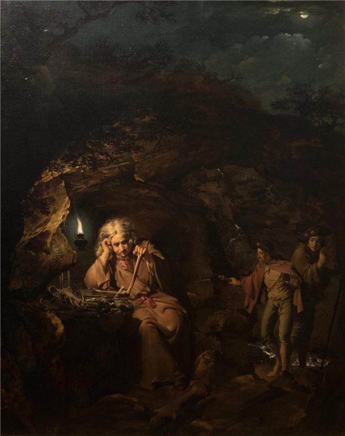 约瑟夫·赖特（Joseph Wright，英国画家）高清作品-《灯光下的哲学家》