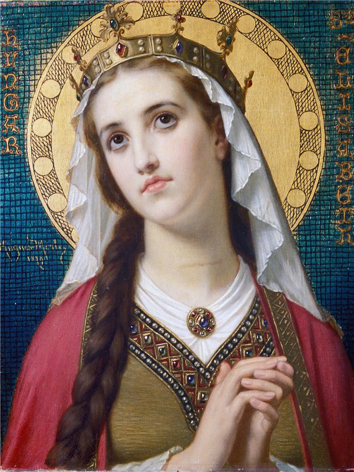 于格·梅尔(Hugues Merle,法国画家)高清作品-《匈牙利的圣伊丽莎白 (1879)》