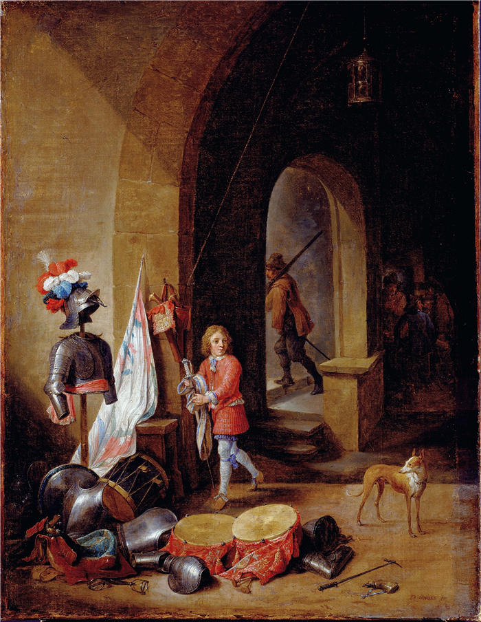 大卫·特尼尔斯（David Teniers the Younger，比利时画家）高清作品-《警卫室》