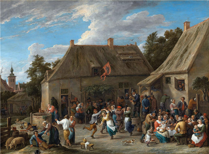 大卫·特尼尔斯（David Teniers the Younger，比利时画家）高清作品-《农民克米斯（约 1665 年）》
