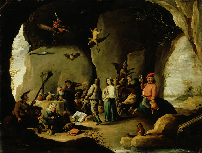 大卫·特尼尔斯（David Teniers the Younger，比利时画家）高清作品-《圣安东尼的诱惑（17世纪） (1)》