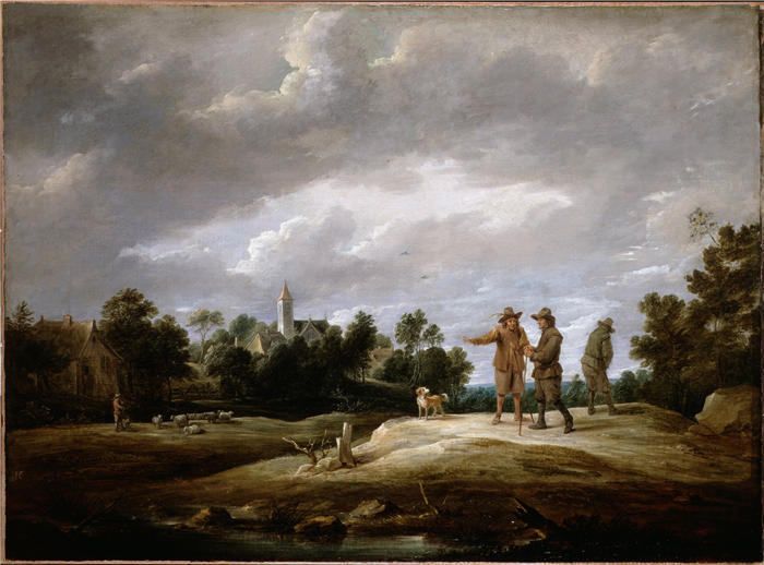 大卫·特尼尔斯（David Teniers the Younger，比利时画家）高清作品-《农民交谈》