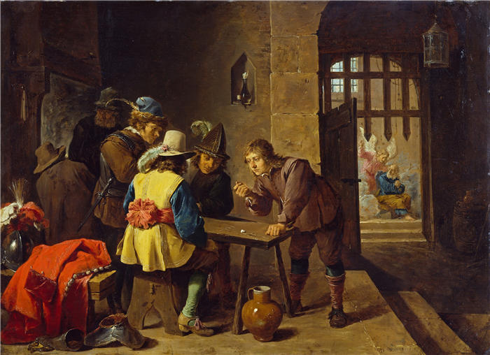 大卫·特尼尔斯（David Teniers the Younger，比利时画家）高清作品-《圣彼得的拯救（可能 c. 1645 - c. 1647）》