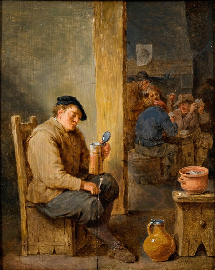 大卫·特尼尔斯（David Teniers the Younger，比利时画家）高清作品-《空杯子（1668）》