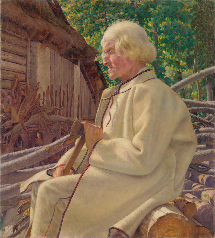 伊万·扎博塔（Ivan Žabota，斯洛文尼亚画家）-一个老人的肖像（超高清作品）