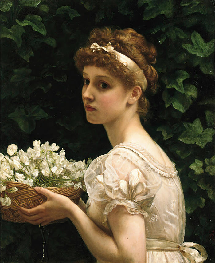 爱德华·约翰·波因特（Edward John Poynter，英国画家）高清作品-《豌豆花 (1890)》