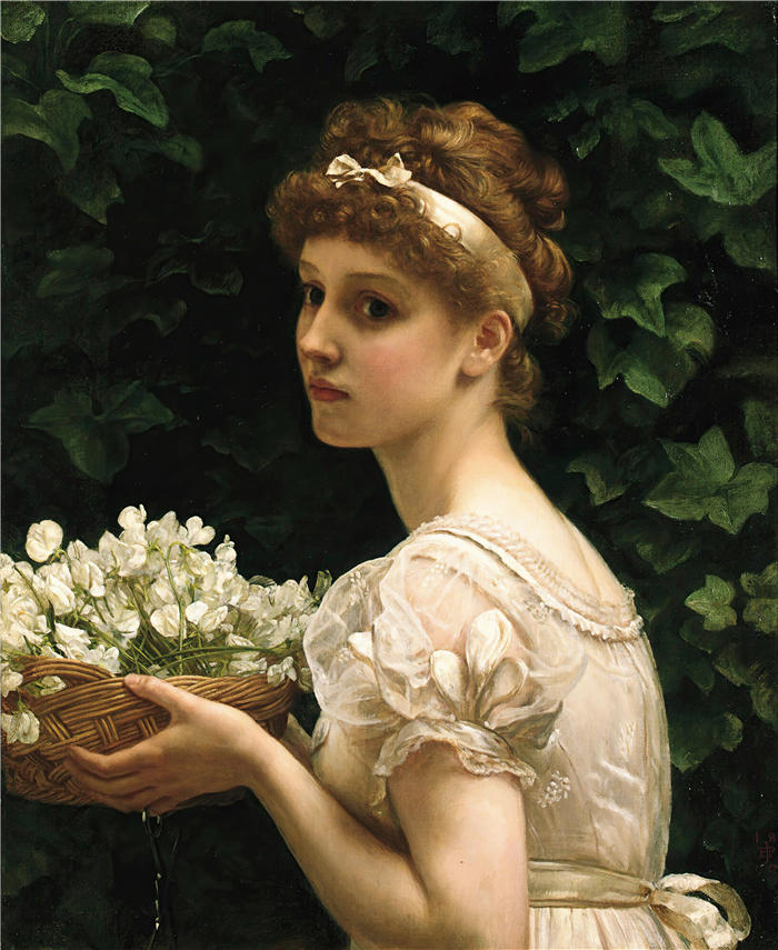 爱德华·约翰·波因特(Edward John Poynter,英国画家)高清作品-《豌豆花 (1890)》