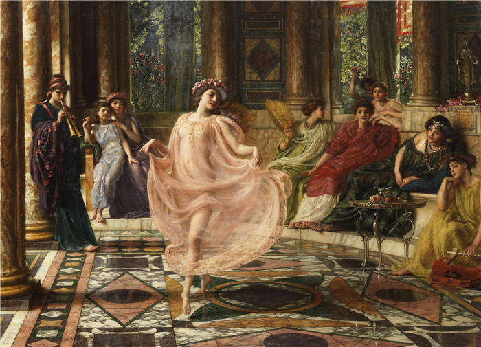 爱德华·约翰·波因特(Edward John Poynter,英国画家)高清作品-《爱奥尼亚之舞》