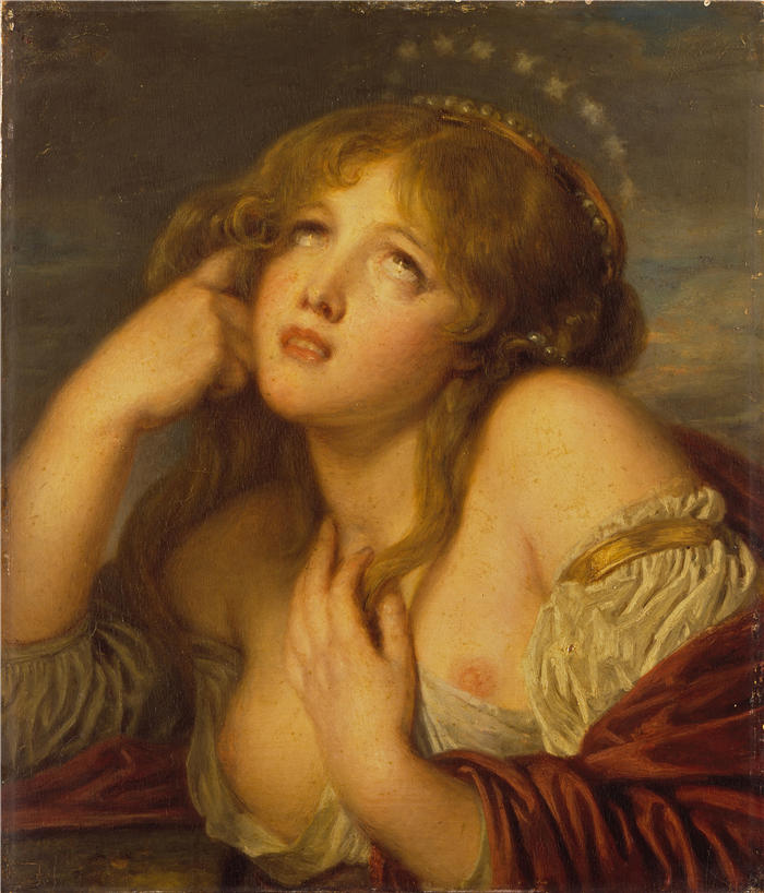 让-巴蒂斯特·格鲁兹（Jean-Baptiste Greuze，法国画家）高清作品-《阿里阿德涅 (c. 1803 - 1804)》