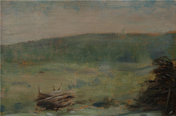 乔治·苏拉特(Georges Seurat,法国画家)高清作品-《圣旺的风景(1878 年)》