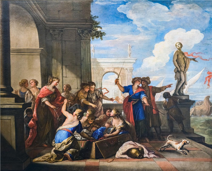 尼科洛·班比尼 （Niccolò Bambini，意大利画家）-阿喀琉斯和莱科梅德斯的女儿们（超高清作品）