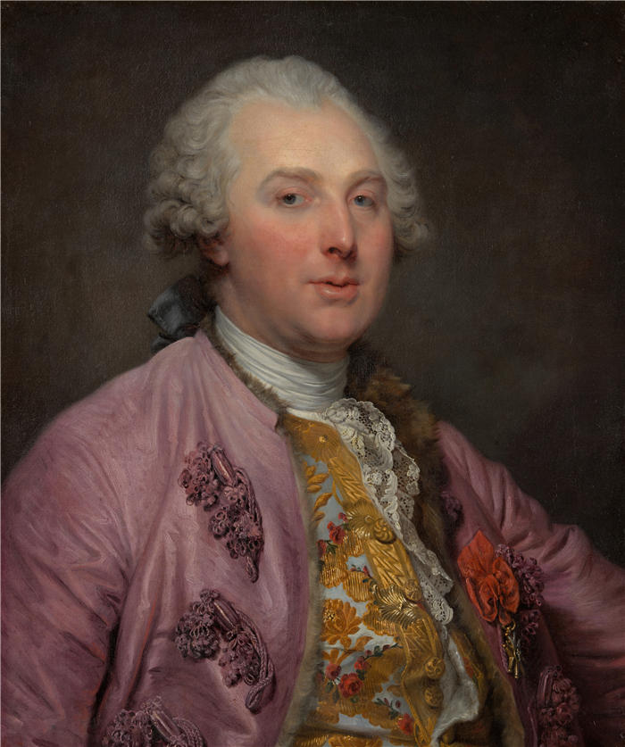 让-巴蒂斯特·格鲁兹（Jean-Baptiste Greuze，法国画家）高清作品-《查尔斯·克劳德·德弗拉豪特（1730-1809），安格维勒伯爵（1763）》