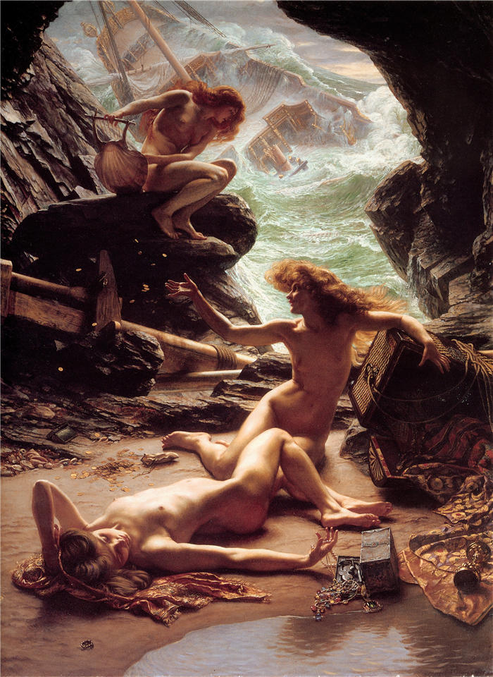 爱德华·约翰·波因特(Edward John Poynter,英国画家)高清作品-《风暴仙女洞穴 (1903)》