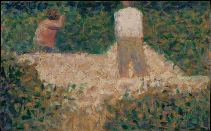 乔治·苏拉特（Georges Seurat，法国画家）高清作品-《两个碎石者（约 1881 年）》