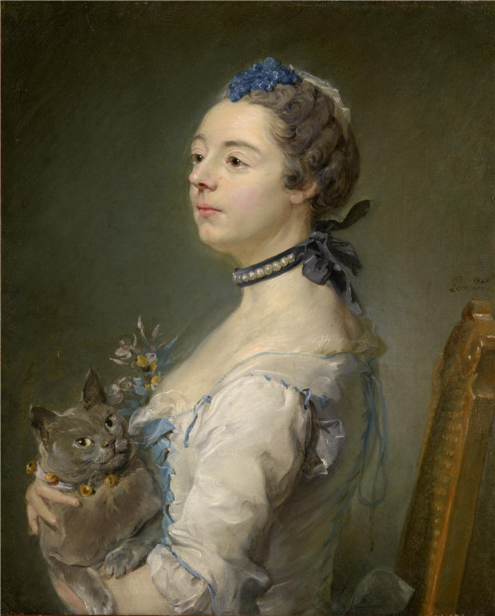 让-巴蒂斯特·佩罗诺(Jean-Baptiste Perronneau,法国)- Magdaleine Pinceloup de la Grange, née de Parseval(超高清作品)