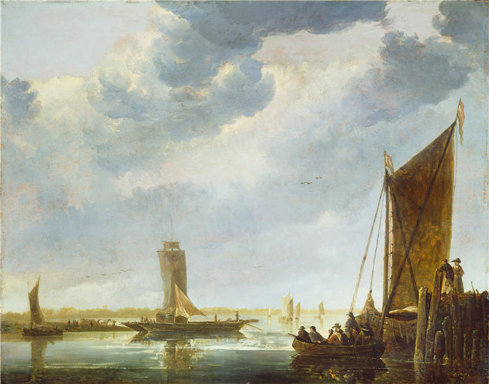 阿尔伯特·库普（Aelbert Cuyp，荷兰画家）高清作品-《渡船（1650 年）》