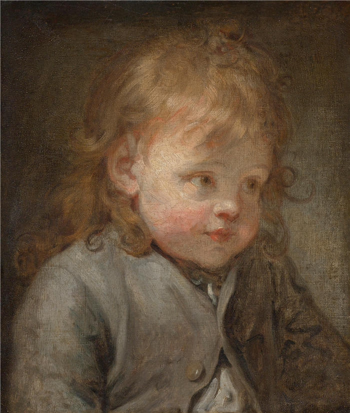 让-巴蒂斯特·格鲁兹（Jean-Baptiste Greuze，法国画家）高清作品-《一个年轻男孩的肖像》