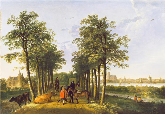 阿尔伯特·库普(Aelbert Cuyp,荷兰画家)高清作品-《Meerdervoort 大道(1650 年)》