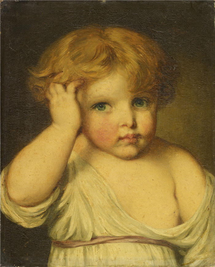 让-巴蒂斯特·格鲁兹（Jean-Baptiste Greuze，法国画家）高清作品-《儿童肖像》