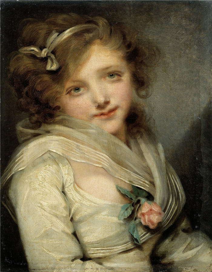 让-巴蒂斯特·格鲁兹（Jean-Baptiste Greuze，法国画家）高清作品-《青年肖像（1795）》