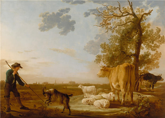 阿尔伯特·库普（Aelbert Cuyp，荷兰画家）高清作品-《景观与牛》