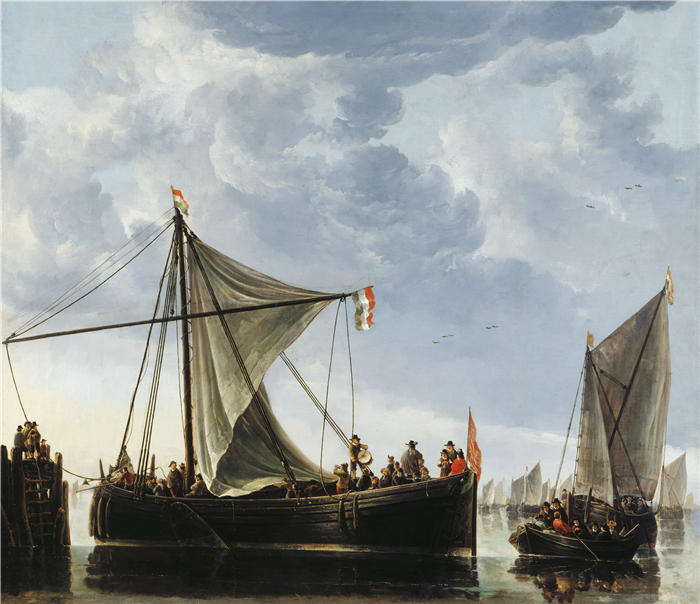 阿尔伯特·库普（Aelbert Cuyp，荷兰画家）高清作品-《过道船》