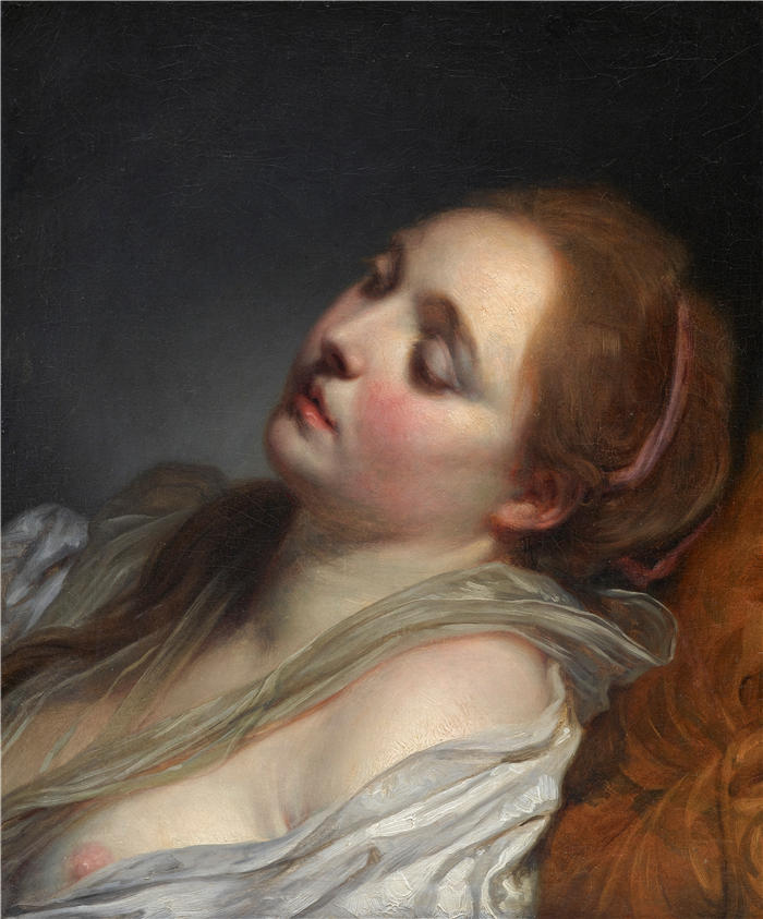 让-巴蒂斯特·格鲁兹（Jean-Baptiste Greuze，法国画家）高清作品-《梦想家（约 1765–1769 年）》