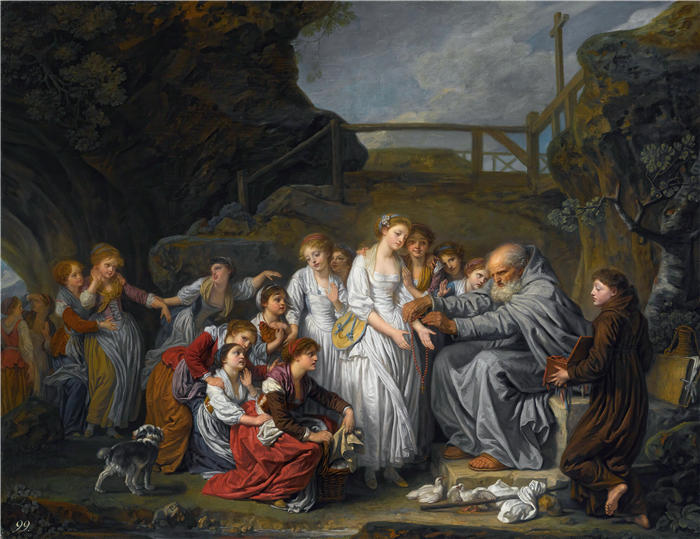让-巴蒂斯特·格鲁兹（Jean-Baptiste Greuze，法国画家）高清作品-《隐士 (1799)》