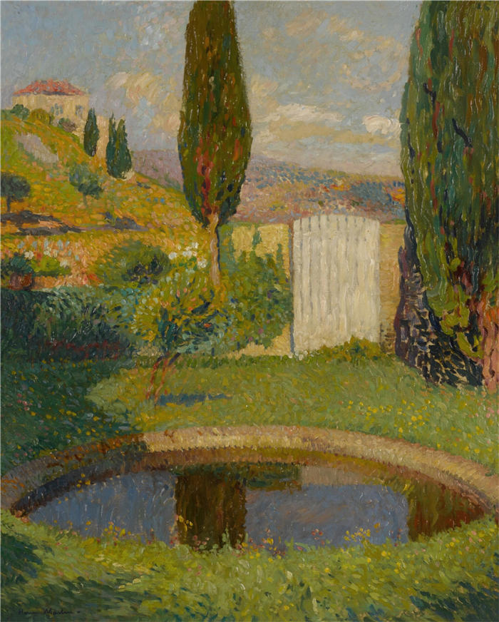 亨利·吉恩·纪尧姆·马丁(Henri-Jean Guillaume Martin,法国画家)高清作品-《Marquayrol公园西盆地》