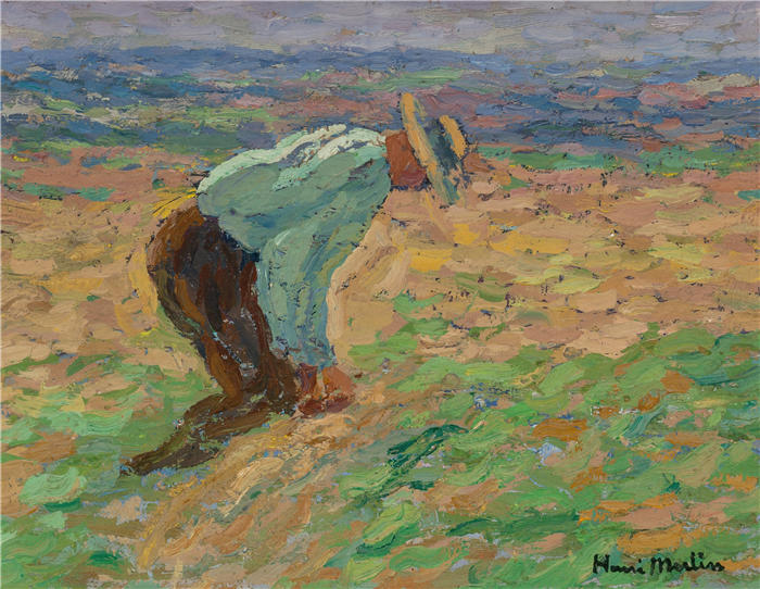 亨利·吉恩·纪尧姆·马丁(Henri-Jean Guillaume Martin,法国画家)高清作品-《巴黎国务委员会四大装饰板之一》