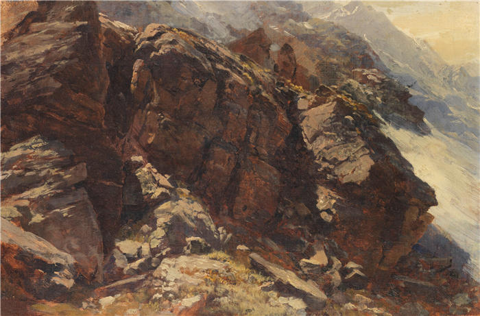 爱德华·西奥多·康普顿(Edward Theodore Compton,德国画家)高清作品-《高山研究(1870)》