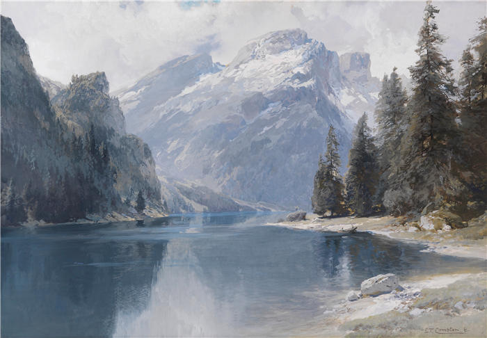 爱德华·西奥多·康普顿（Edward Theodore Compton，德国画家）高清作品-《布雷斯湖（1880）》