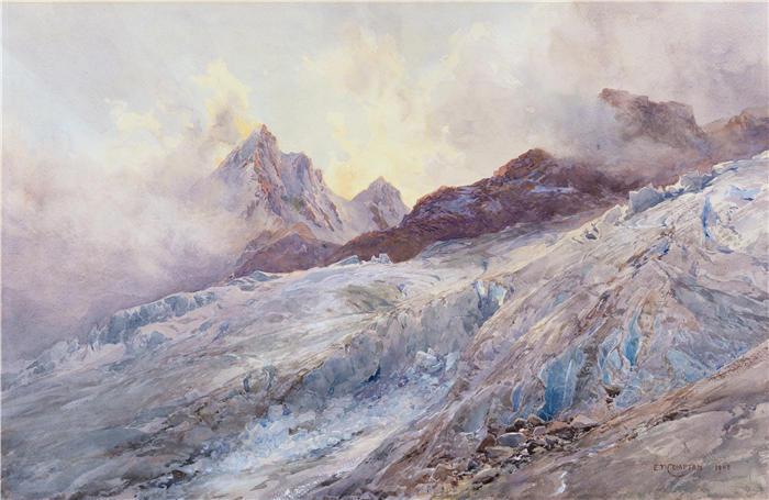 爱德华·西奥多·康普顿（Edward Theodore Compton，德国画家）高清作品-《芬斯特拉尔霍恩 (1903)》
