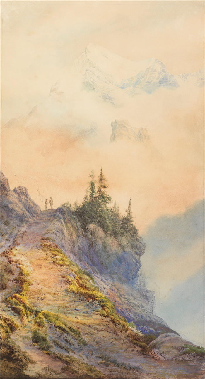 爱德华·西奥多·康普顿（Edward Theodore Compton，德国画家）高清作品-《在白云石中（约1870-1880年）》