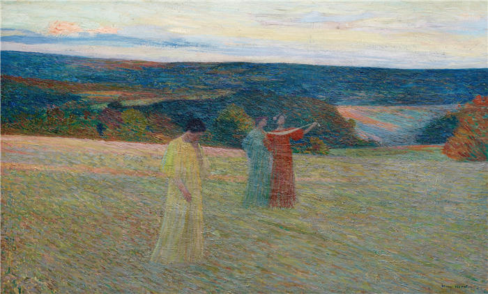 亨利·吉恩·纪尧姆·马丁(Henri-Jean Guillaume Martin,法国画家)高清作品-《三个缪斯女神》