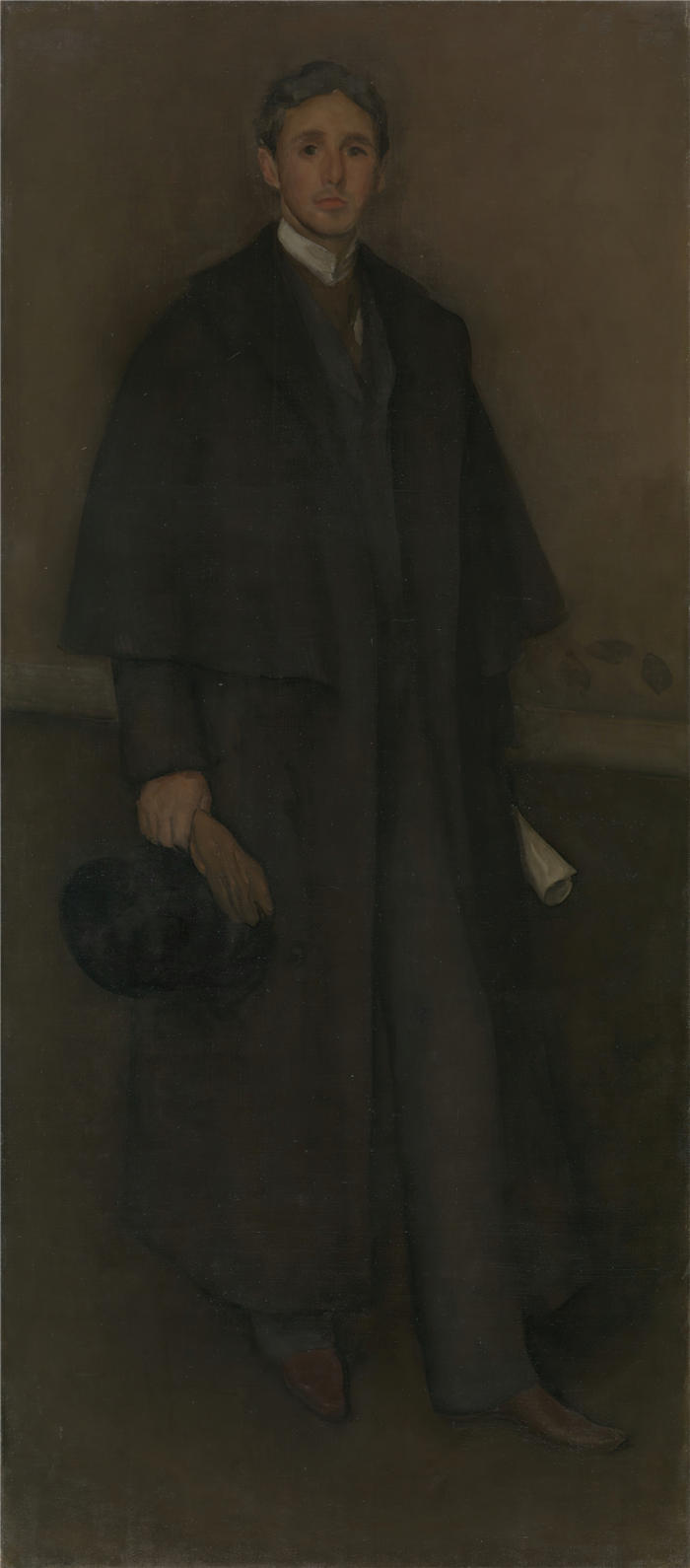 詹姆斯·麦克尼尔·惠斯勒(James McNeill Whistler，美国画家)-《肉色和棕色的排列；亚瑟·杰罗姆·艾迪的肖像（1894 年）》