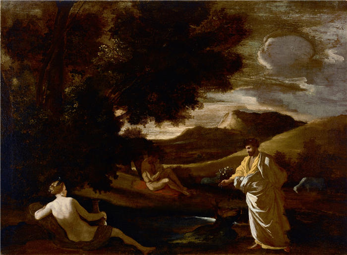 尼古拉斯·普桑（Nicolas Poussin，法国画家）高清作品-《迈达斯国王将橡树枝变成黄金（约 1625 年）》