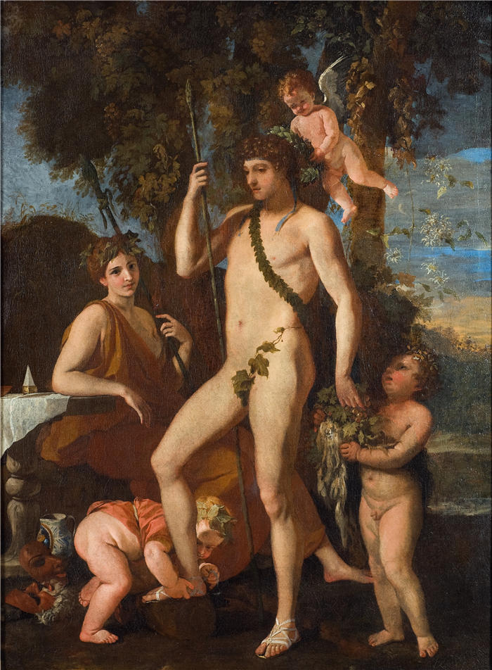 尼古拉斯·普桑（Nicolas Poussin，法国画家）高清作品-《巴克斯-阿波罗（17 世纪）》