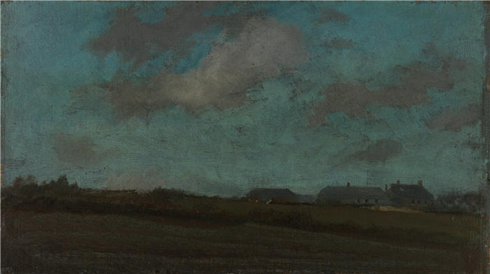 詹姆斯·麦克尼尔·惠斯勒(James McNeill Whistler，美国画家)-《蓝色和蛋白石的笔记——太阳云（1883 年）》