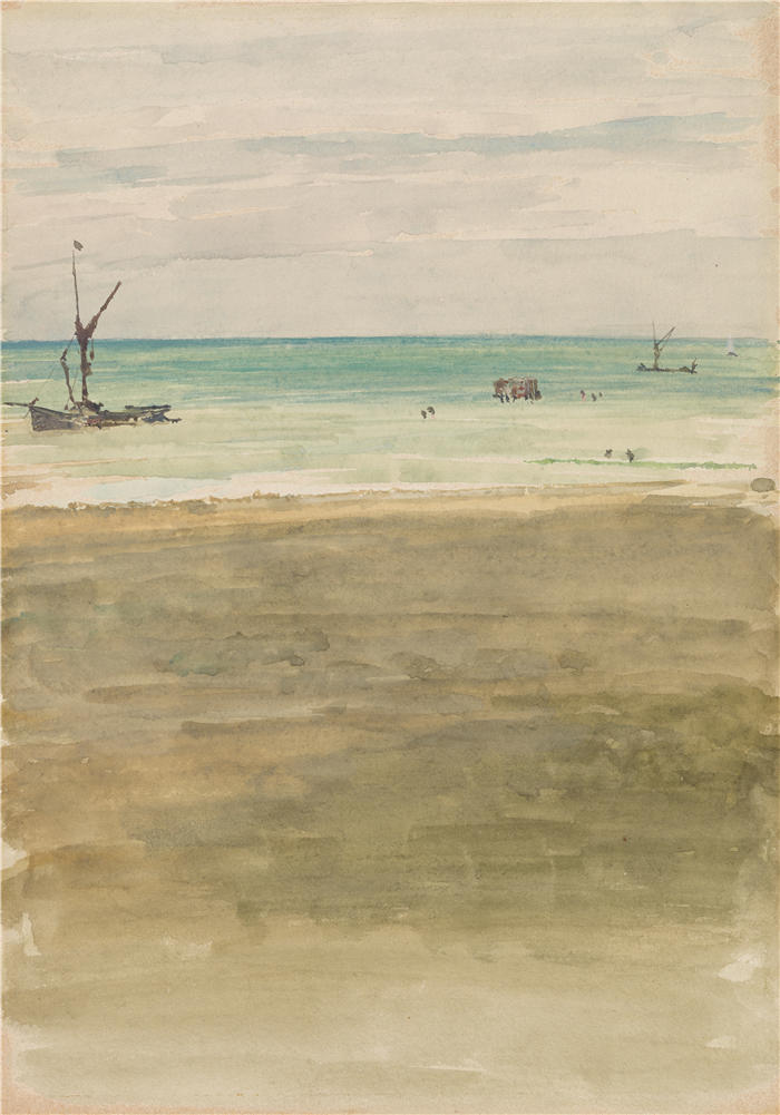 詹姆斯·麦克尼尔·惠斯勒(James McNeill Whistler，美国画家)-《沐浴者（1882-1883）》