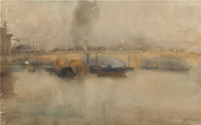詹姆斯·麦克尼尔·惠斯勒(James McNeill Whistler，美国画家)-《伦敦桥 (1881)》