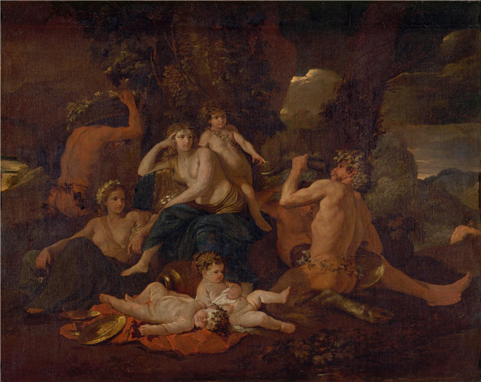 尼古拉斯·普桑（Nicolas Poussin，法国画家）高清作品-《巴克斯的童年（约1630年）》