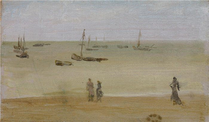 詹姆斯·麦克尼尔·惠斯勒(James McNeill Whistler，美国画家)-《海滨 (1883-1885)》