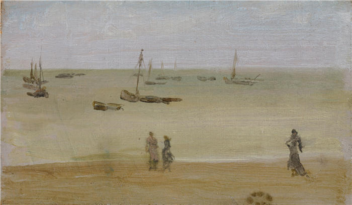 詹姆斯·麦克尼尔·惠斯勒(James McNeill Whistler,美国画家)-《海滨 (1883-1885)》