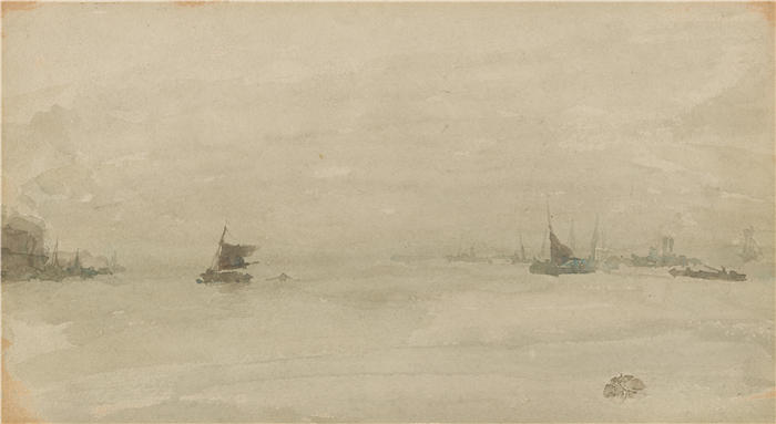 詹姆斯·麦克尼尔·惠斯勒(James McNeill Whistler，美国画家)-《灰色和银色——利物浦（1881-1883）》