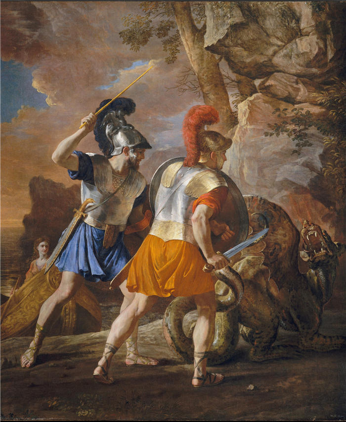 尼古拉斯·普桑（Nicolas Poussin，法国画家）高清作品-《里纳尔多的同伴（约 1633 年）》