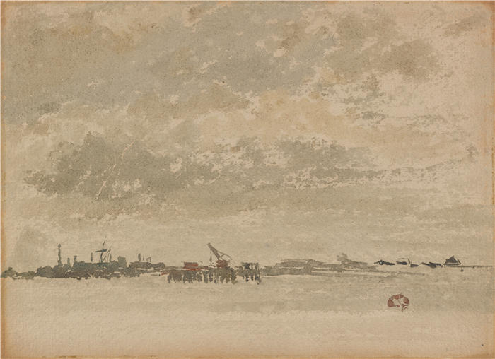 詹姆斯·麦克尼尔·惠斯勒(James McNeill Whistler,美国画家)-《灰色和银色 – Purfleet (1881-1883)》