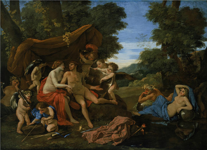 尼古拉斯·普桑（Nicolas Poussin，法国画家）高清作品-《火星和金星（约 1630 年）》