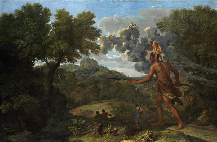 尼古拉斯·普桑（Nicolas Poussin，法国画家）高清作品-《寻找旭日的盲人猎户座（1658）》