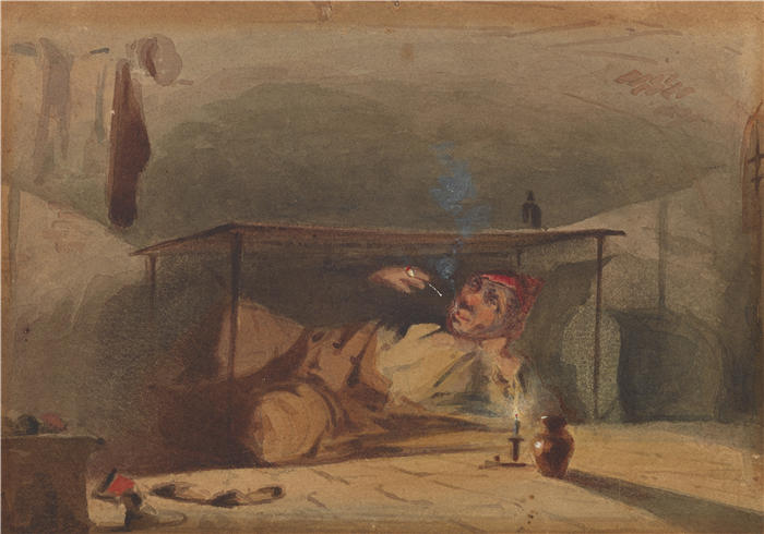 詹姆斯·麦克尼尔·惠斯勒(James McNeill Whistler，美国画家)-《山姆·韦勒 (Sam Weller) 的舰队地主 (1853-1854)》
